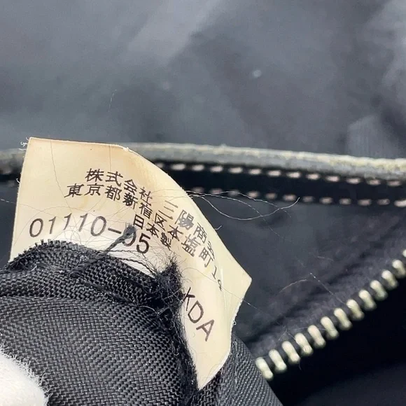 Auth Burberry Blue Label Nova Check Nylon Black Hand Bag - Picture 15 of 16